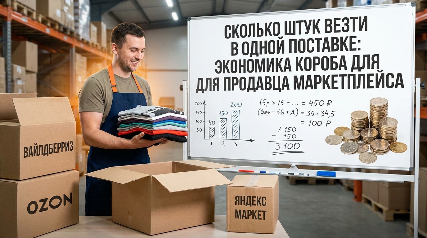 Сколько штук везти в одной поставке: экономика короба для продавца маркетплейса